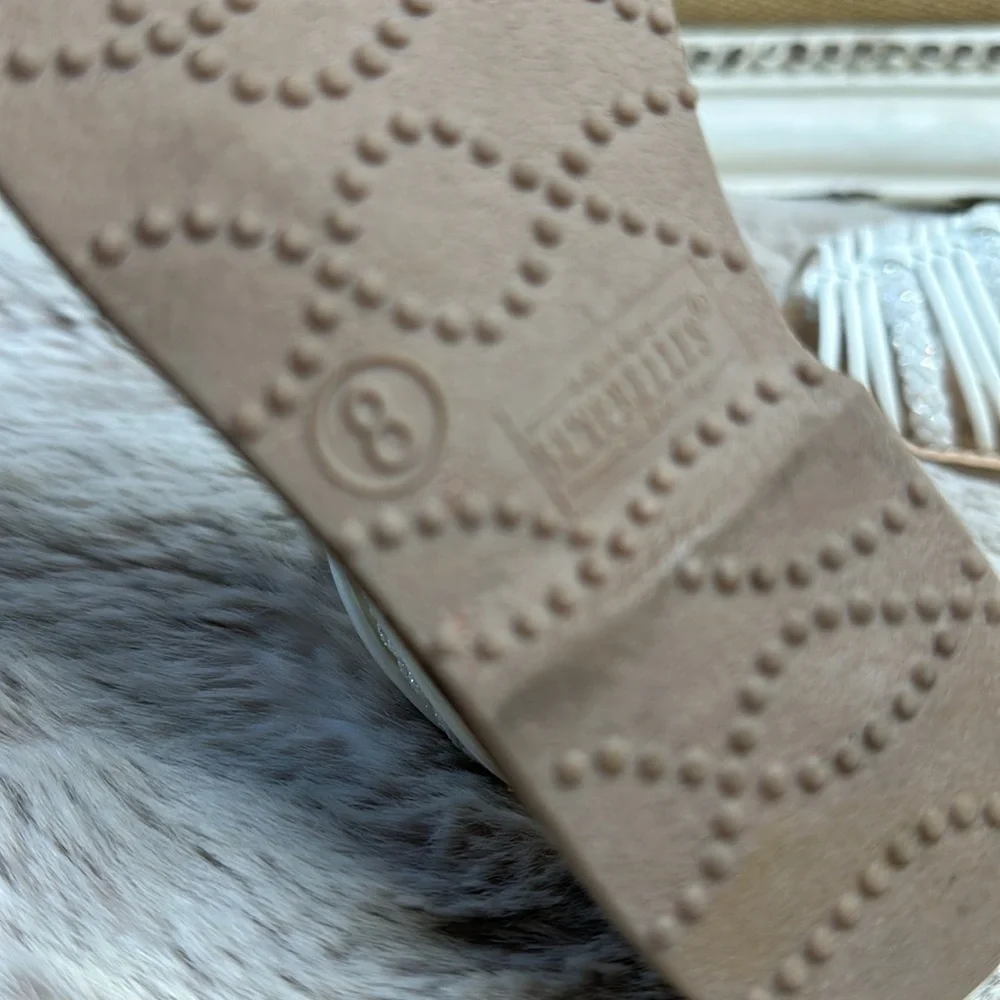 SEYCHELLES | White & Glitter Gladiator Sandals, Size 8